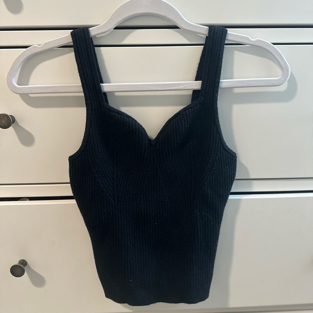 Abercrombie & Fitch Black Ribbed Knit Women's Top